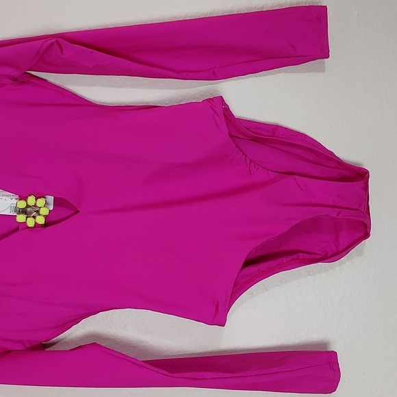 NEW Trina Turk Bijou Long sleeve Swimsuit in Orchid Size Medium - Picture 4 of 16